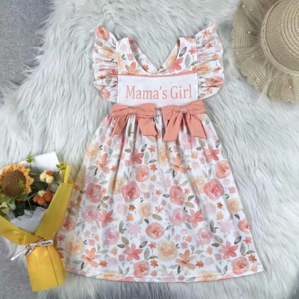 Peach Floral Blossom Mama’s Girl Easter Darling Dress